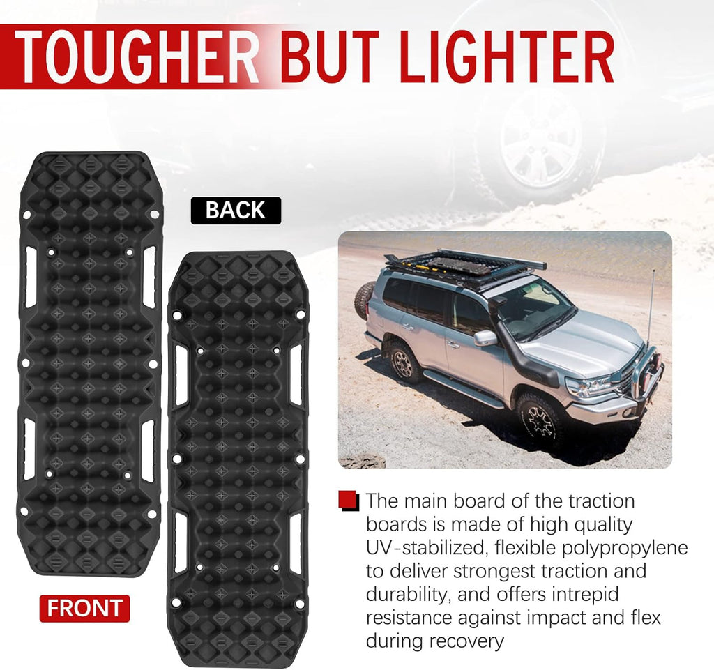 Black Off-Road Traction Boards Pair Recovery Tracks X156890