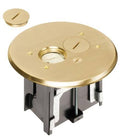 Adjustable Round Floor Outlet Electrical Box Kit with Brass Metal Cover, 1-Pack J951