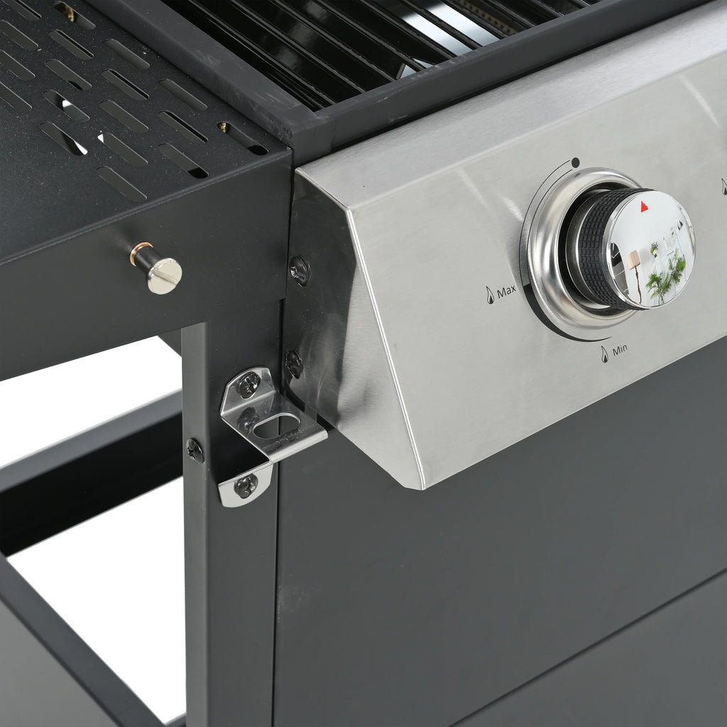 3 Burner Portable Propane Gas Grill Stainless Steel Black J267