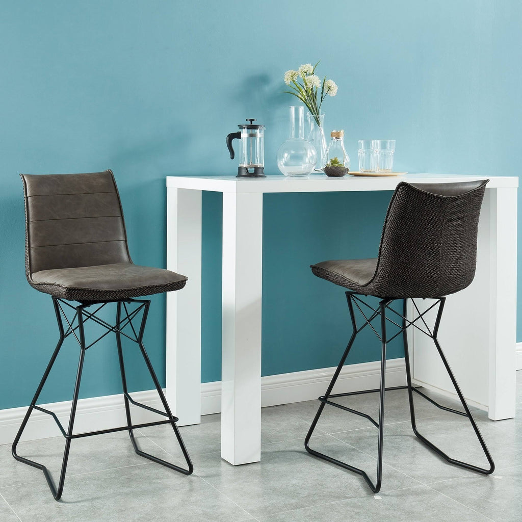 Brown Swivel Counter Stool Set of 2 T245384