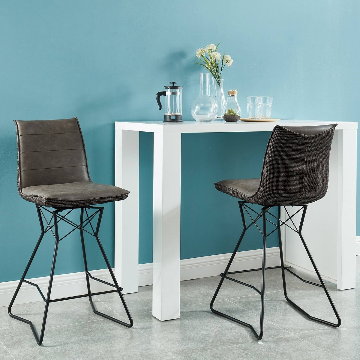 Brown Swivel Counter Stool Set of 2 T245384