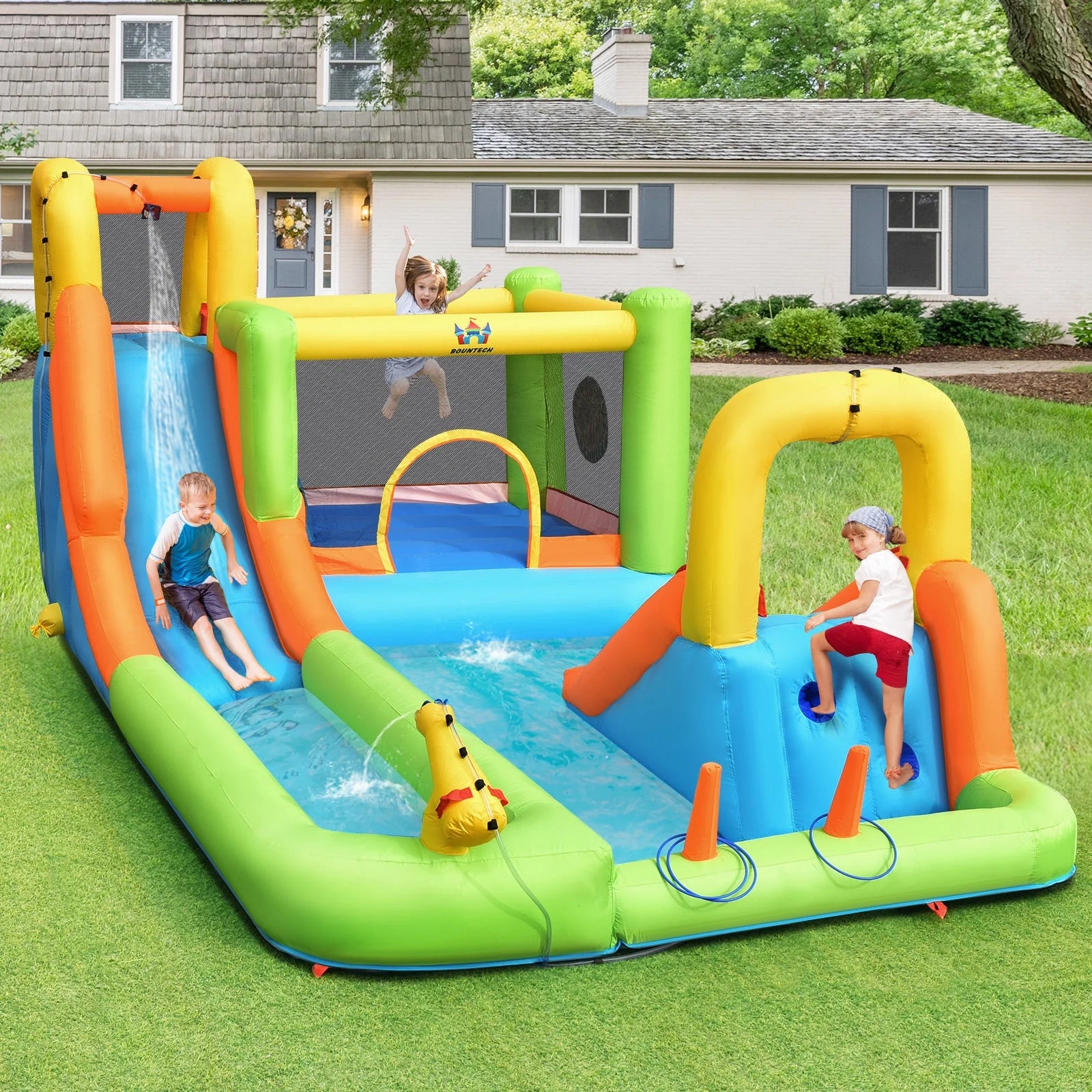 Inflatable Water Slide Park Bounce House Climbing Wall X5080