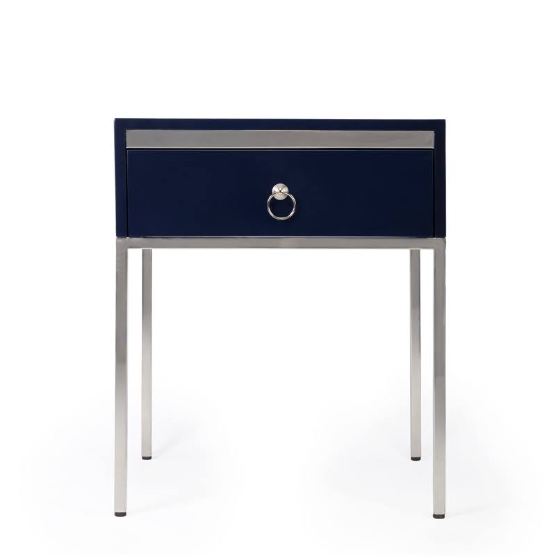 Blue & Silver End Table M685