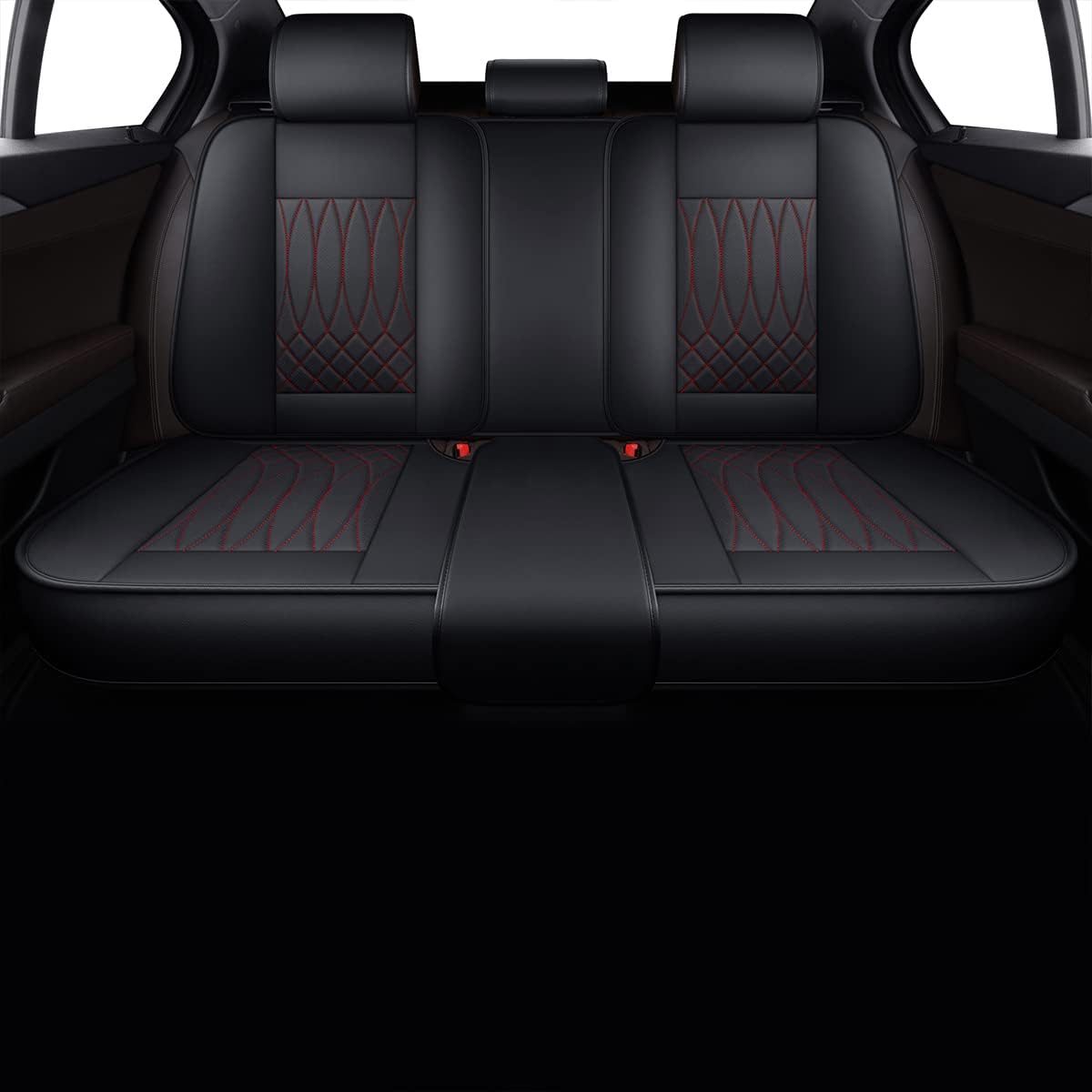 Black Leatherette Universal Full Set Seat Covers W765951