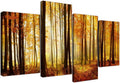Orange Autumn Forest Scene Woodland Trees Canvas, 51 Inches Wide, Pack of 2 P32278