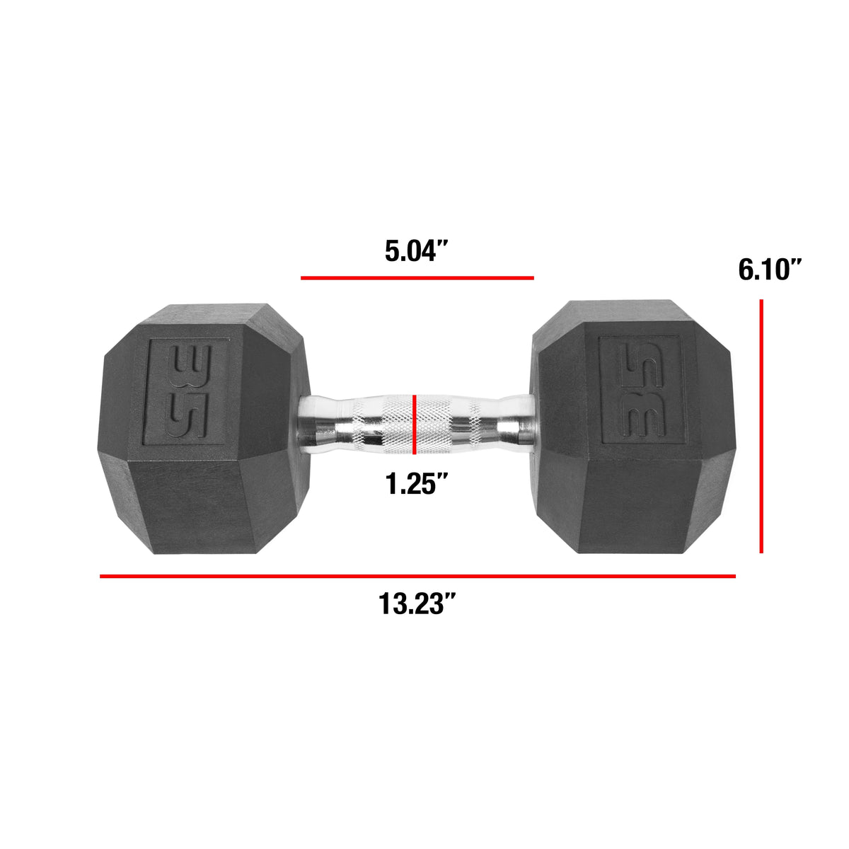 Coated Hex Dumbbell, Single 35 lbs K6766