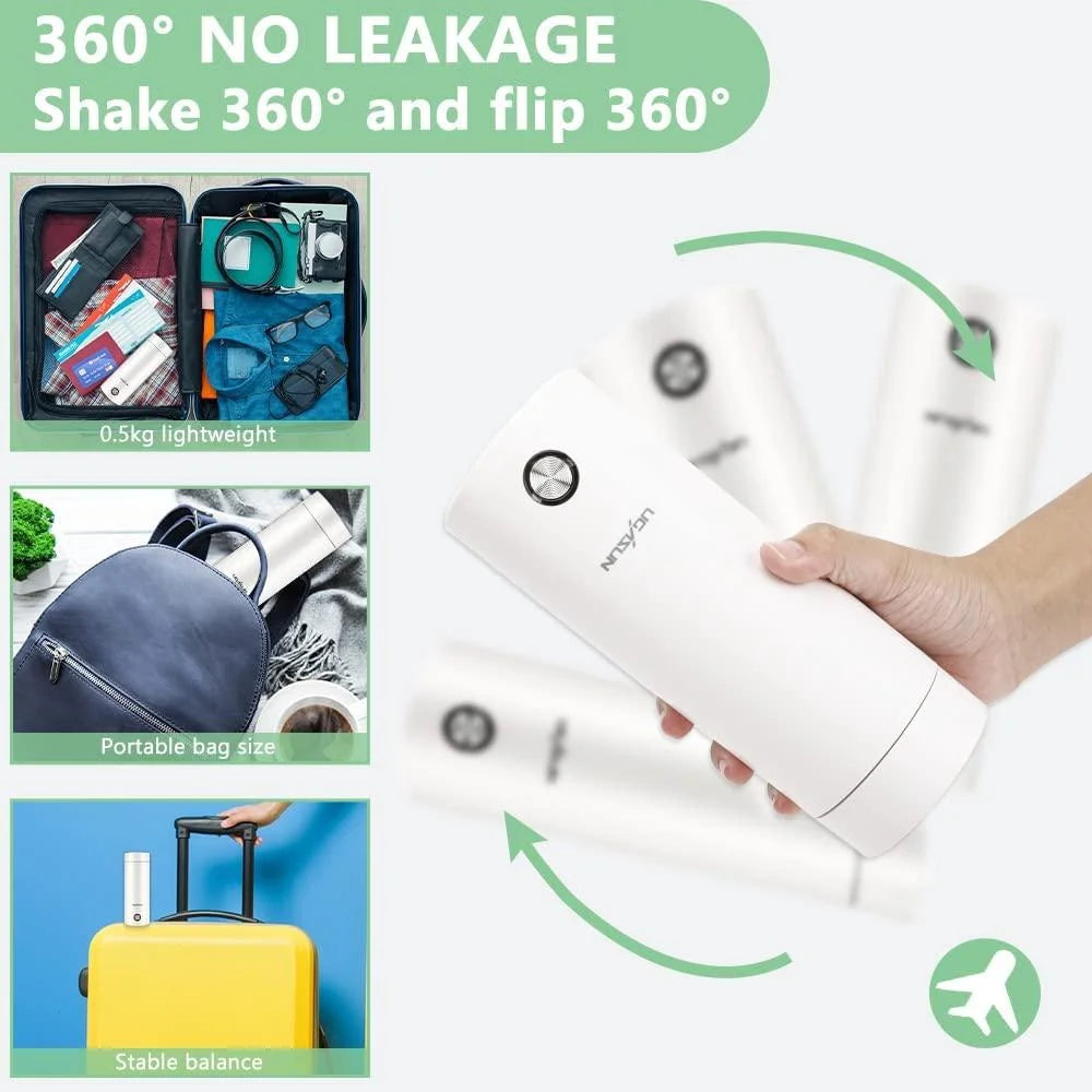 400ML Electric Travel Water Boiler Tea Cup WHITE EU N1120