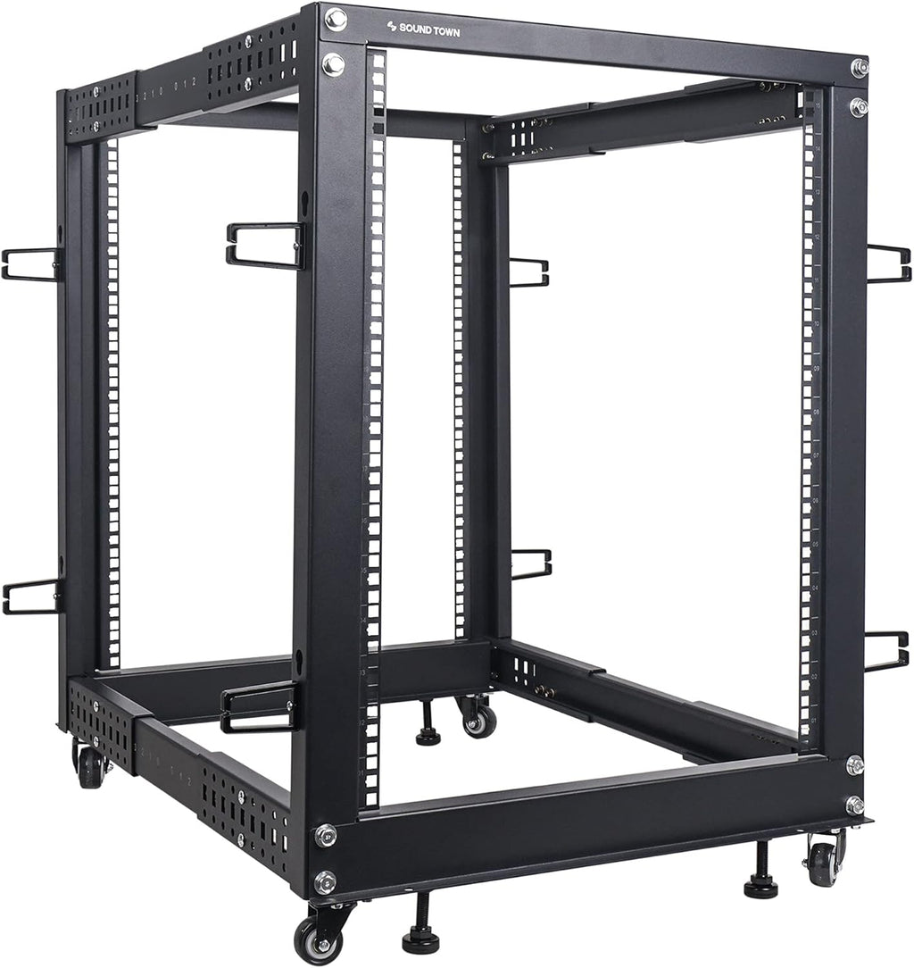 15U Wall-Mount Open Frame Server and Network Equipment Rack with Adjustable Depth 12"-20" D360
