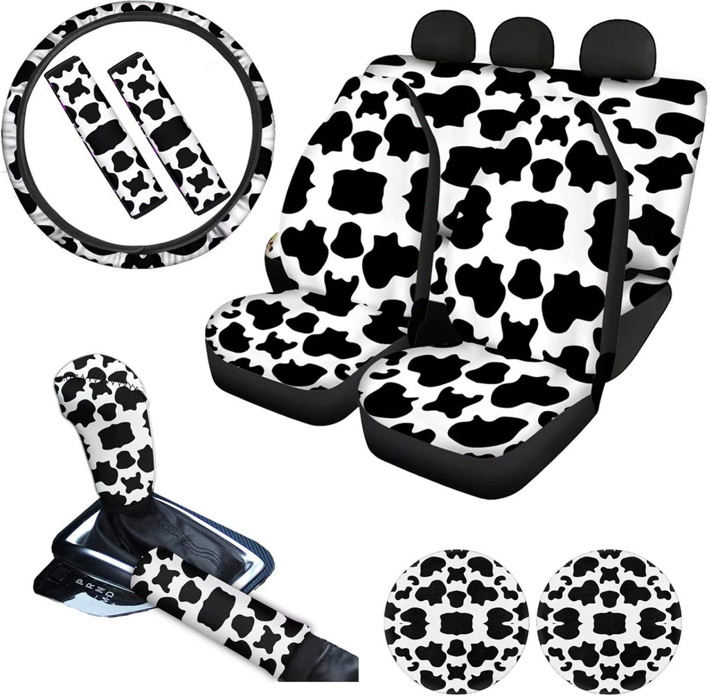 Pink Car Seat Cushion Full Set Steering Wheel Cover Seat Belt Pads Cupholder Coasters Gear Knob Handrake Covers M71266