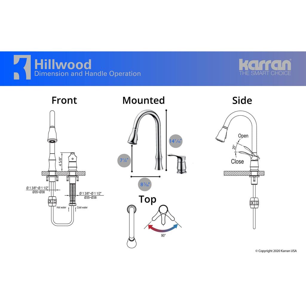 Chrome Single-Handle Pull-Down Sprayer Kitchen Faucet I3316