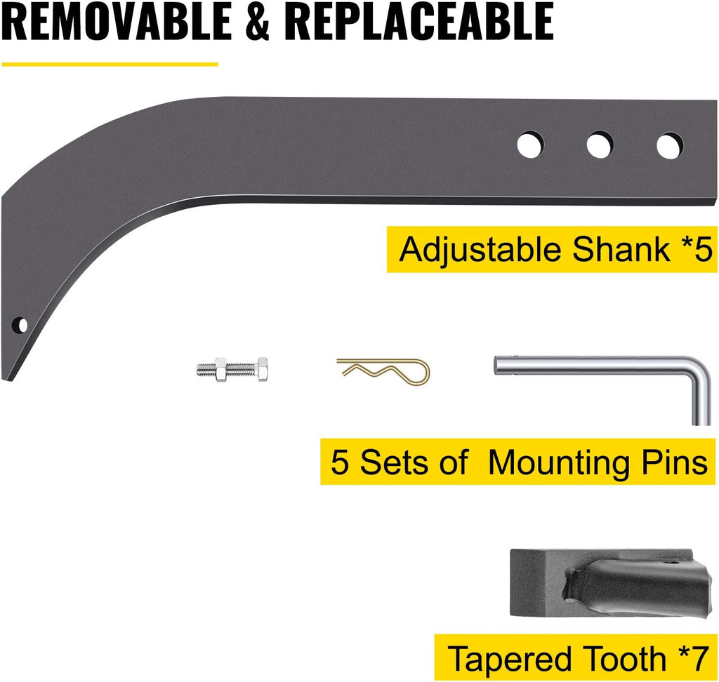 5pcs Box Blade Shank with Removable Tapered Teeth and Pins D99526
