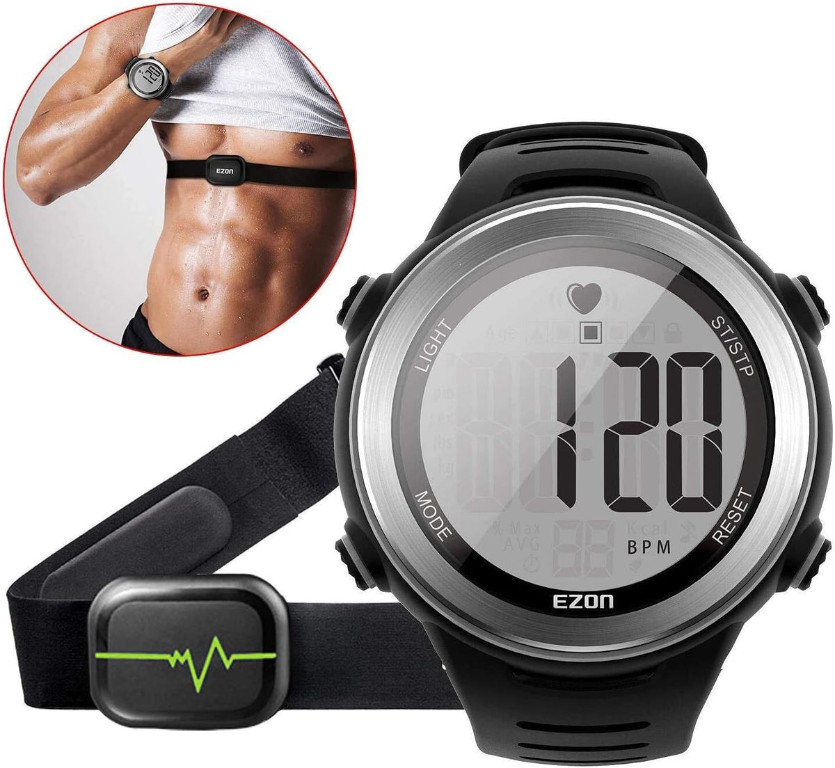 Heart Rate Monitor Sports Watch with Chest Strap I15470