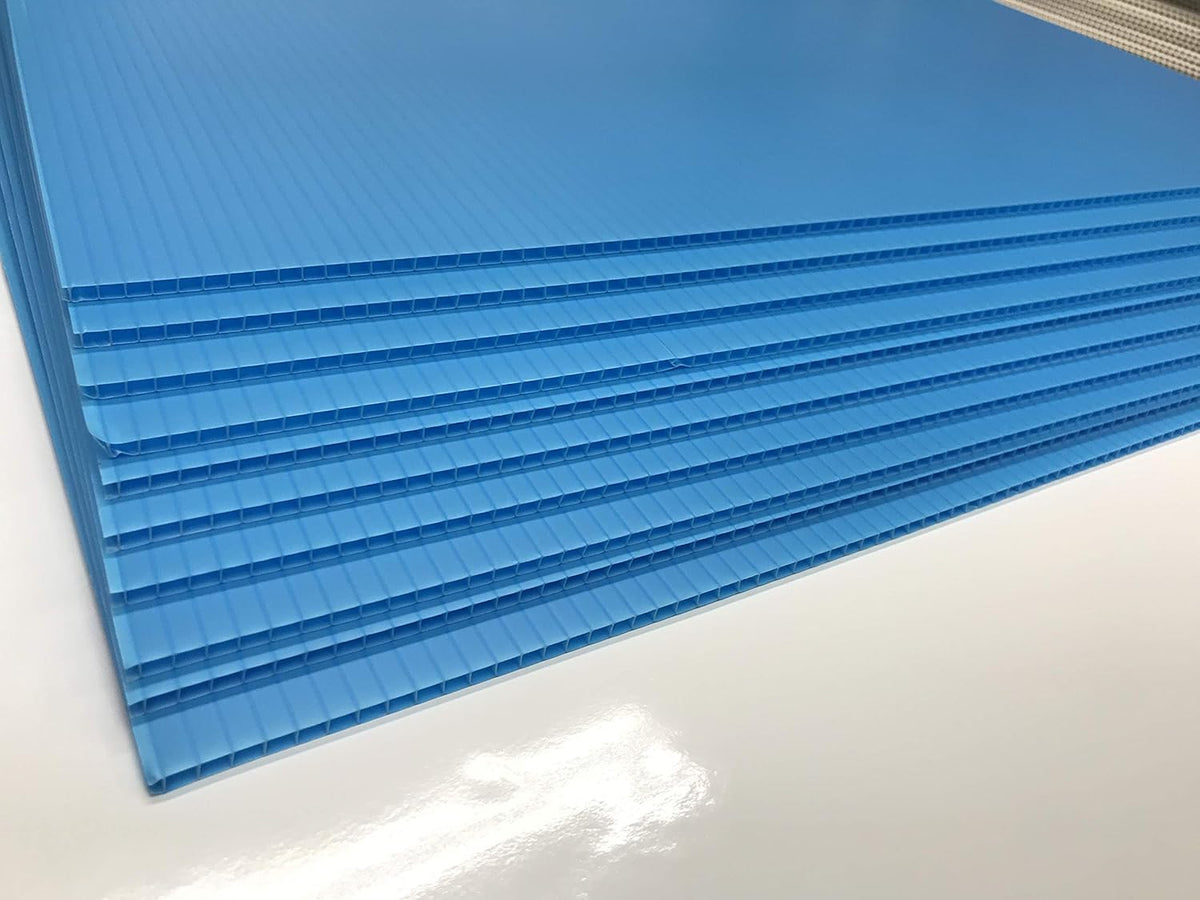 10 Pack Light Blue Blank Signs 18''x24'' x 4 mm with 10 Wire Stake 10''x24'' x 9 Gauge H8049