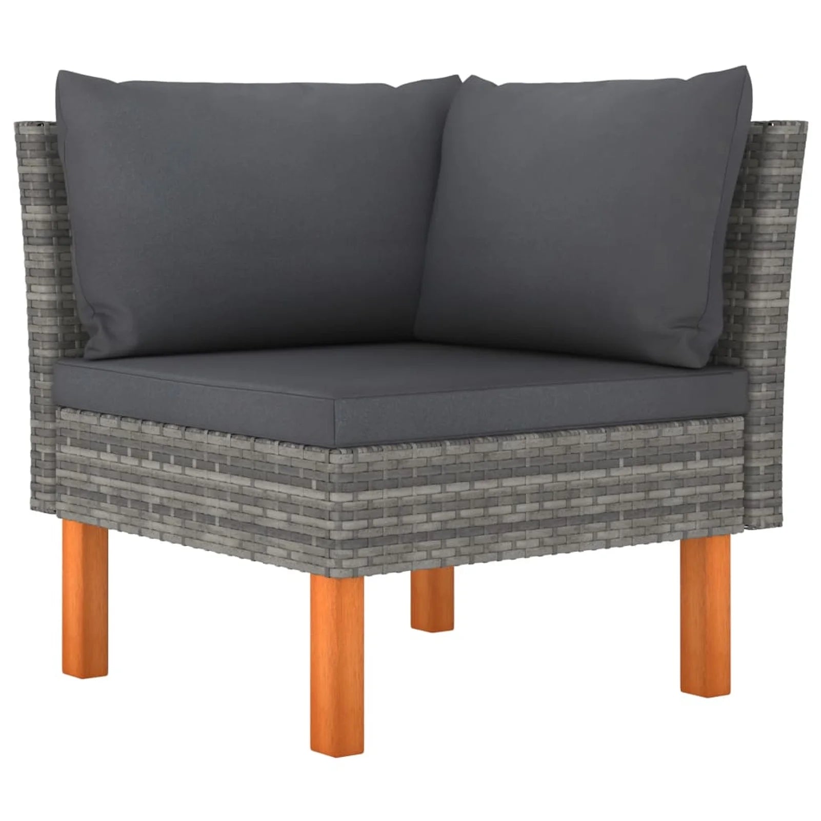 6 Piece Poly Rattan Garden Set with Cushions Gray O6461