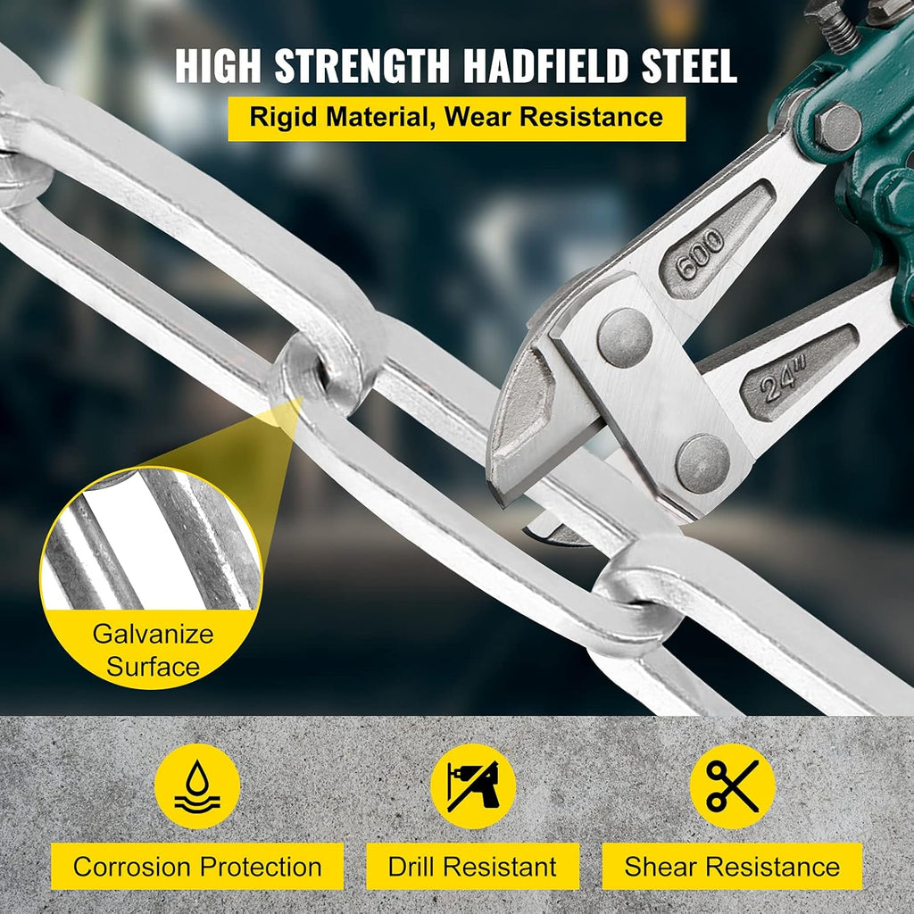 Heavy Duty Case-Hardened Chain and Lock Kit with 3 Keys I195935