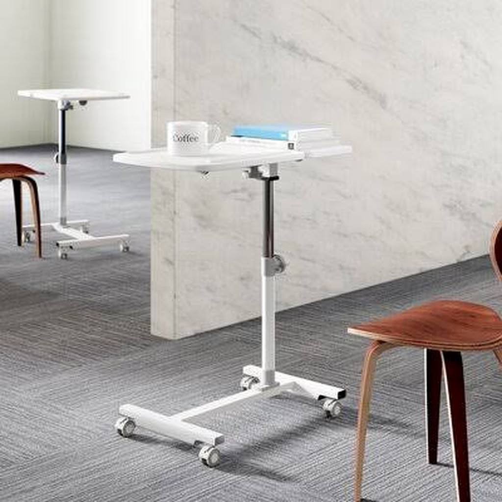 Ergonomic Adjustable Laptop Cart White E953415