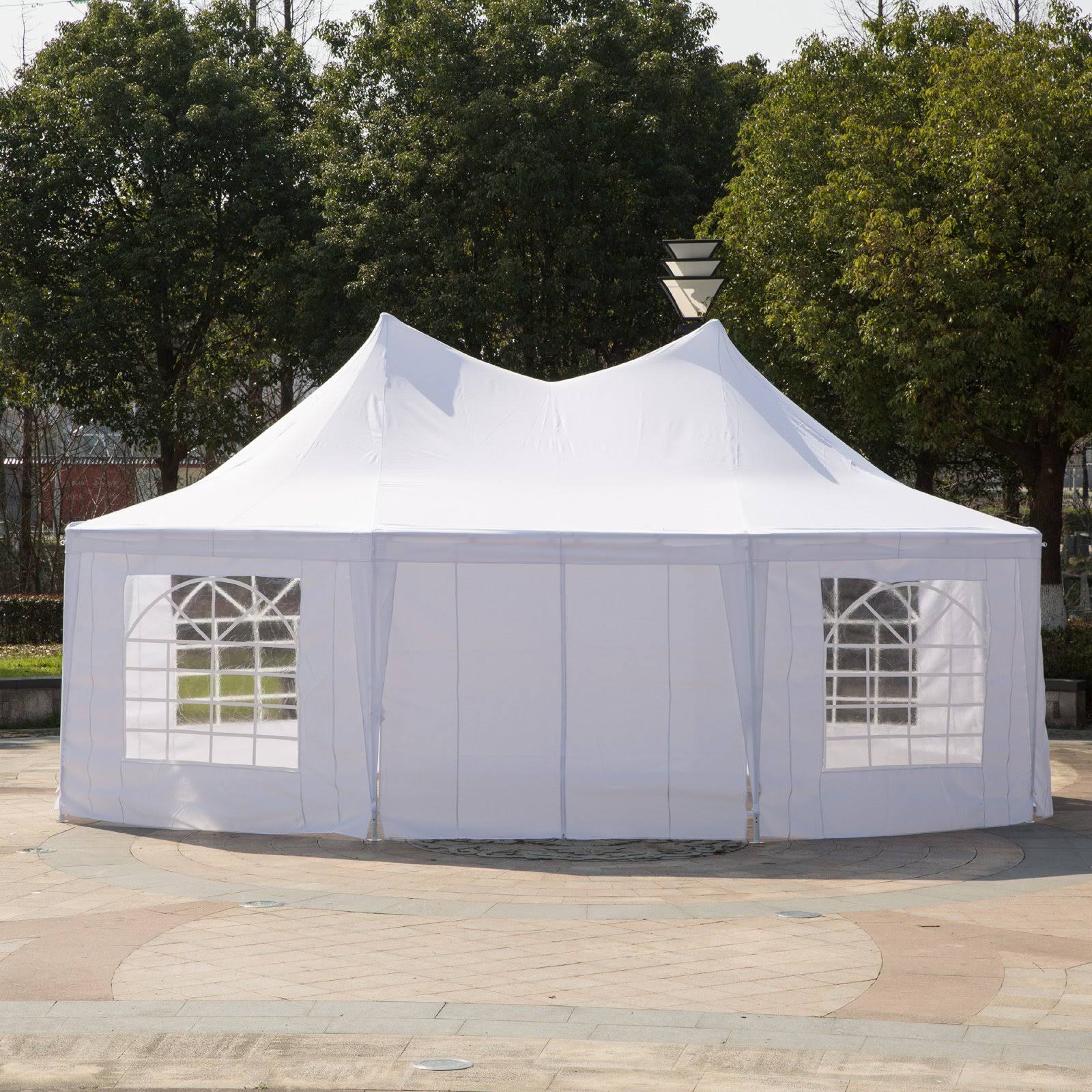 White Octagon 8-Wall Party Canopy Gazebo Tent F4932
