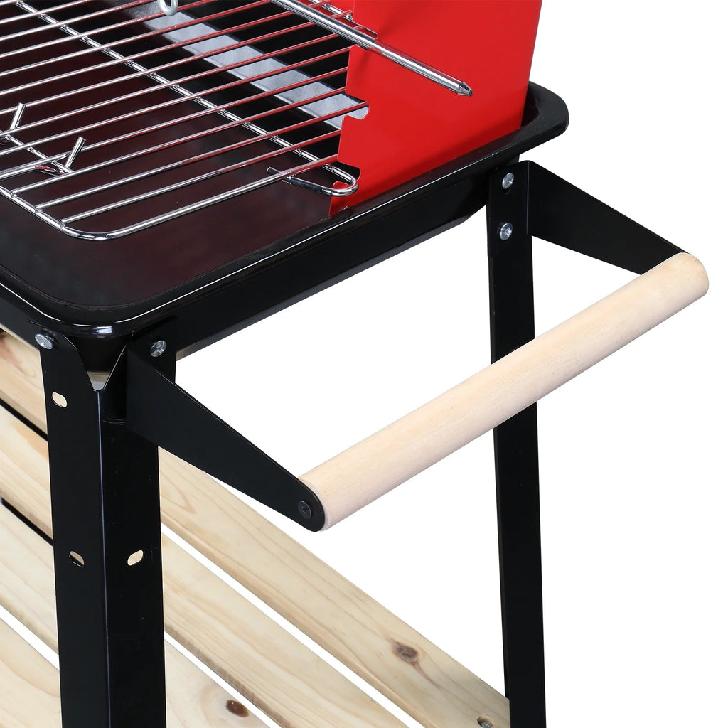 Square Enamel Charcoal Oven Black Red K144032