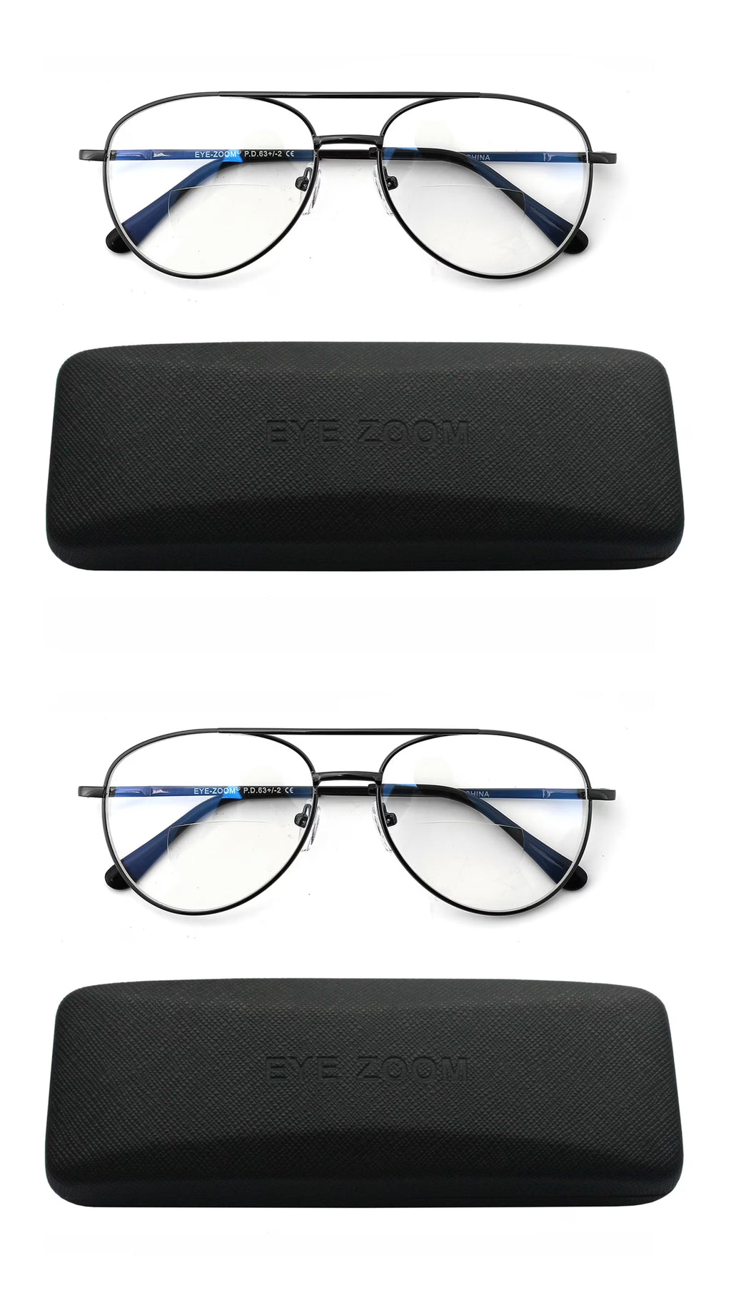 2 Pack Blue Light Blocking Bifocal Reading Glasses (Gunmetal, +1.25) E1138