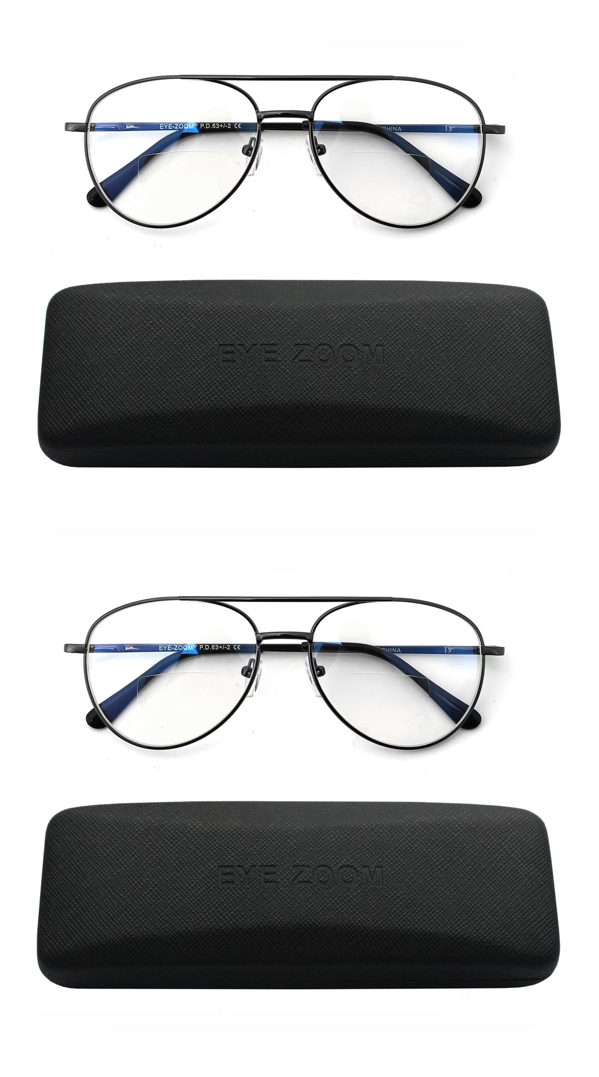2 Pack Blue Light Blocking Bifocal Reading Glasses (Gunmetal, +1.25) E1138