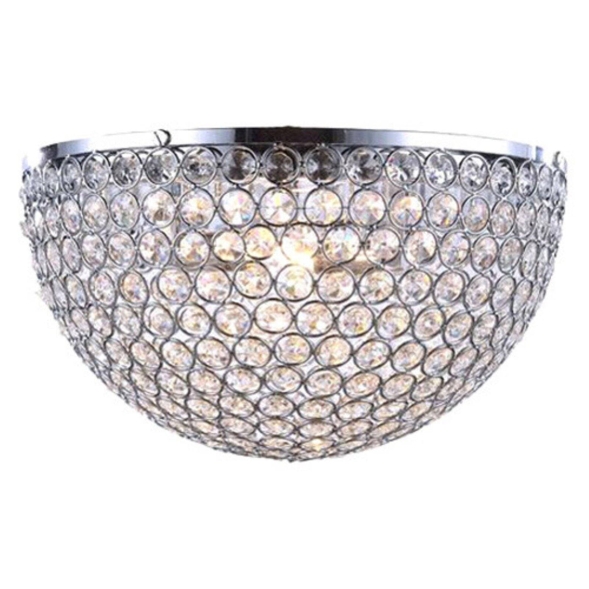 2 Light Chrome Clear Crystal Wall Mount R347580