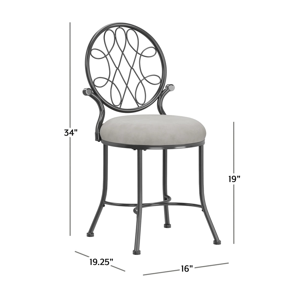 Chrome Metal Vanity Stool P347