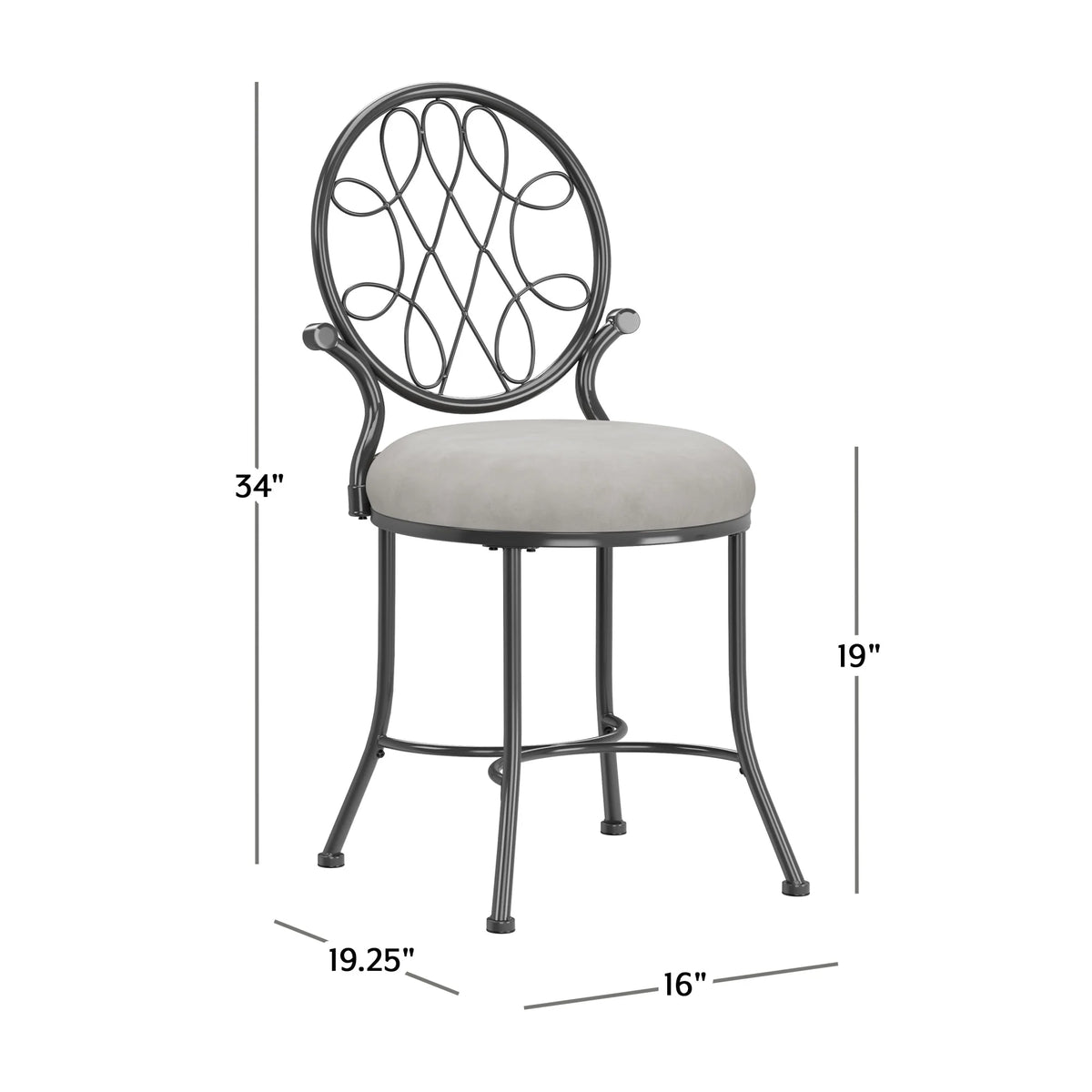 Chrome Metal Vanity Stool P347
