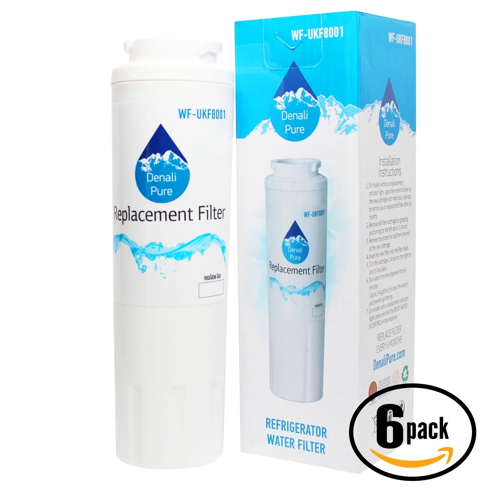 6-Pack Refrigerator Water Filter Cartridge O490
