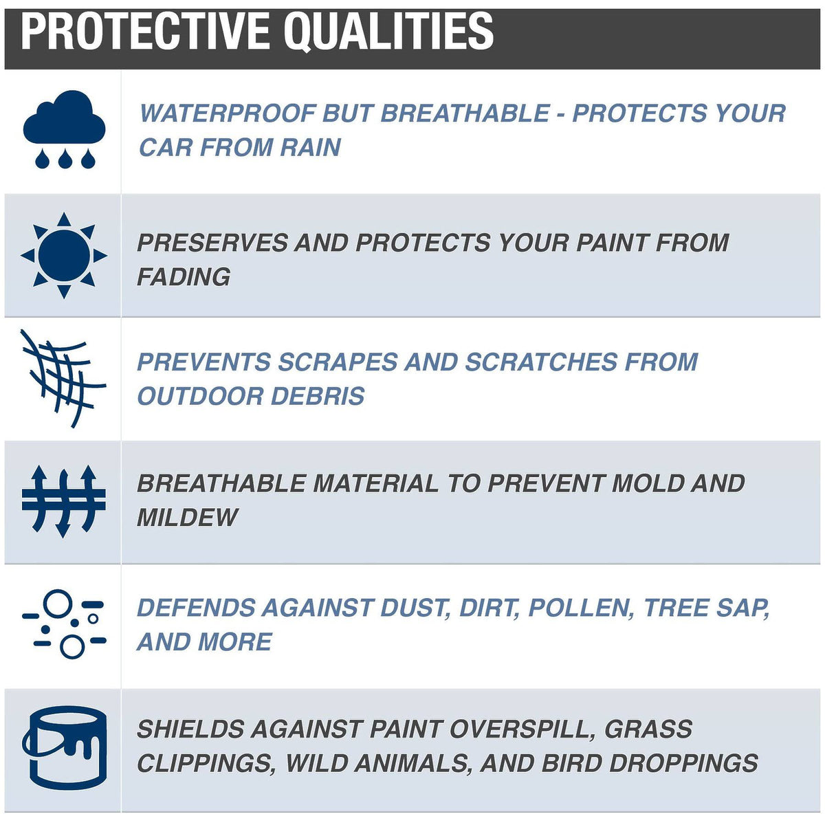 Gray Rain Barrier Car Cover H464810