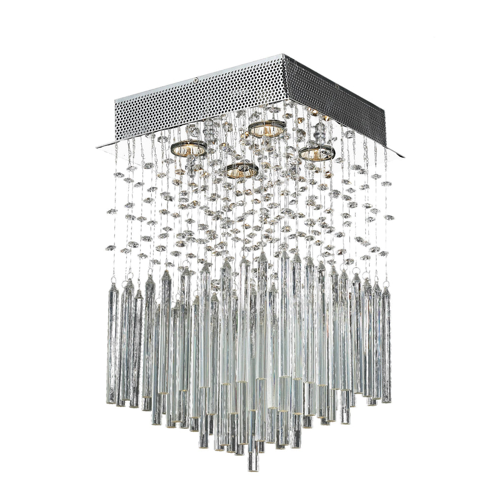 Chrome 4-Light Square Flush Mount Z55726