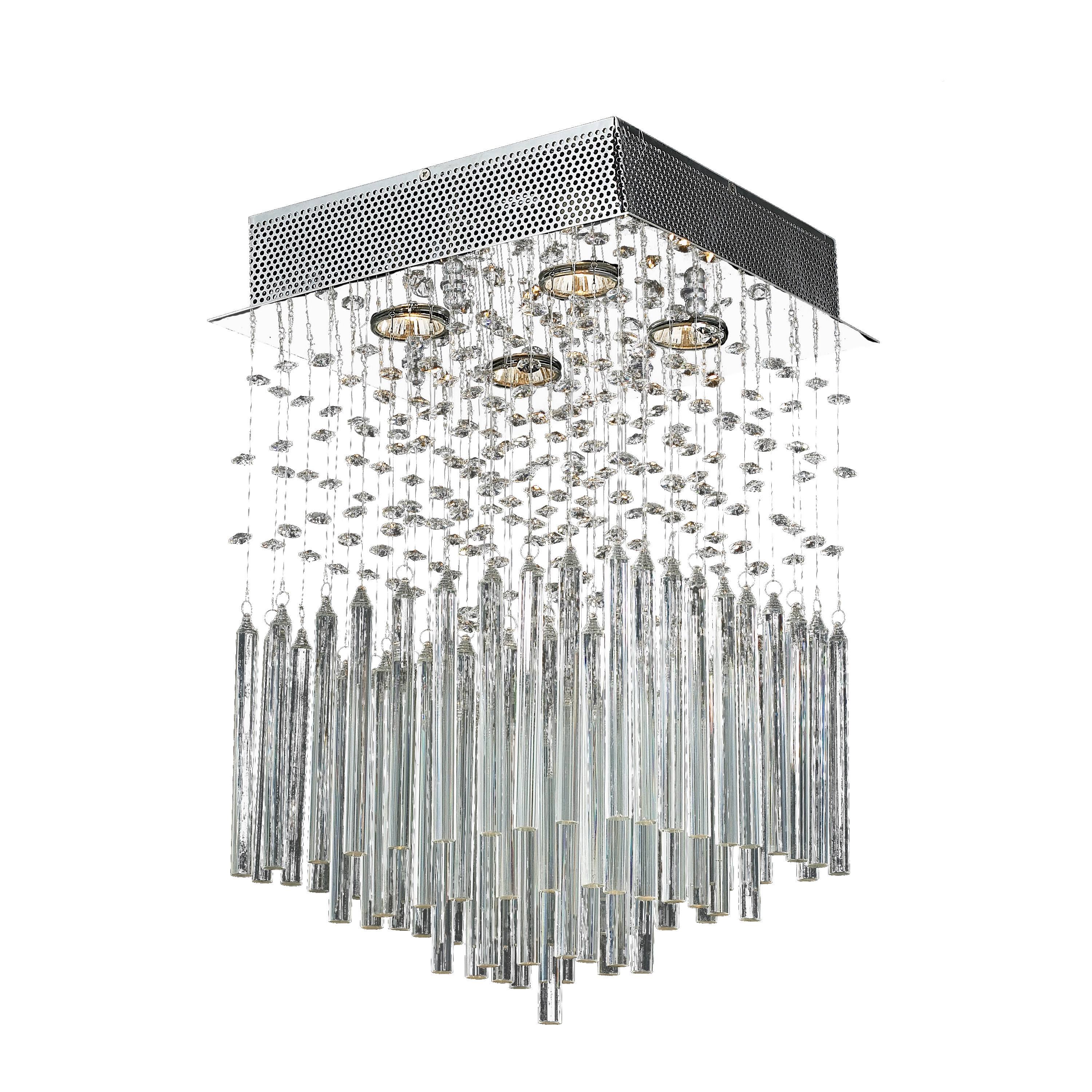 Chrome 4-Light Square Flush Mount Z55726