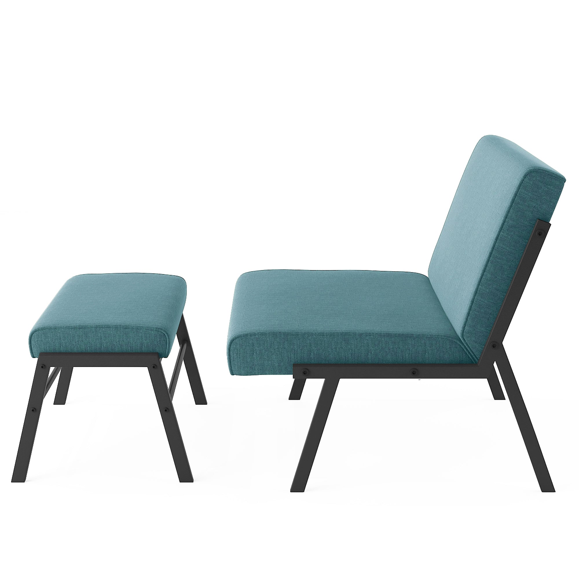 Linen Accent Chair with Ottoman R942
