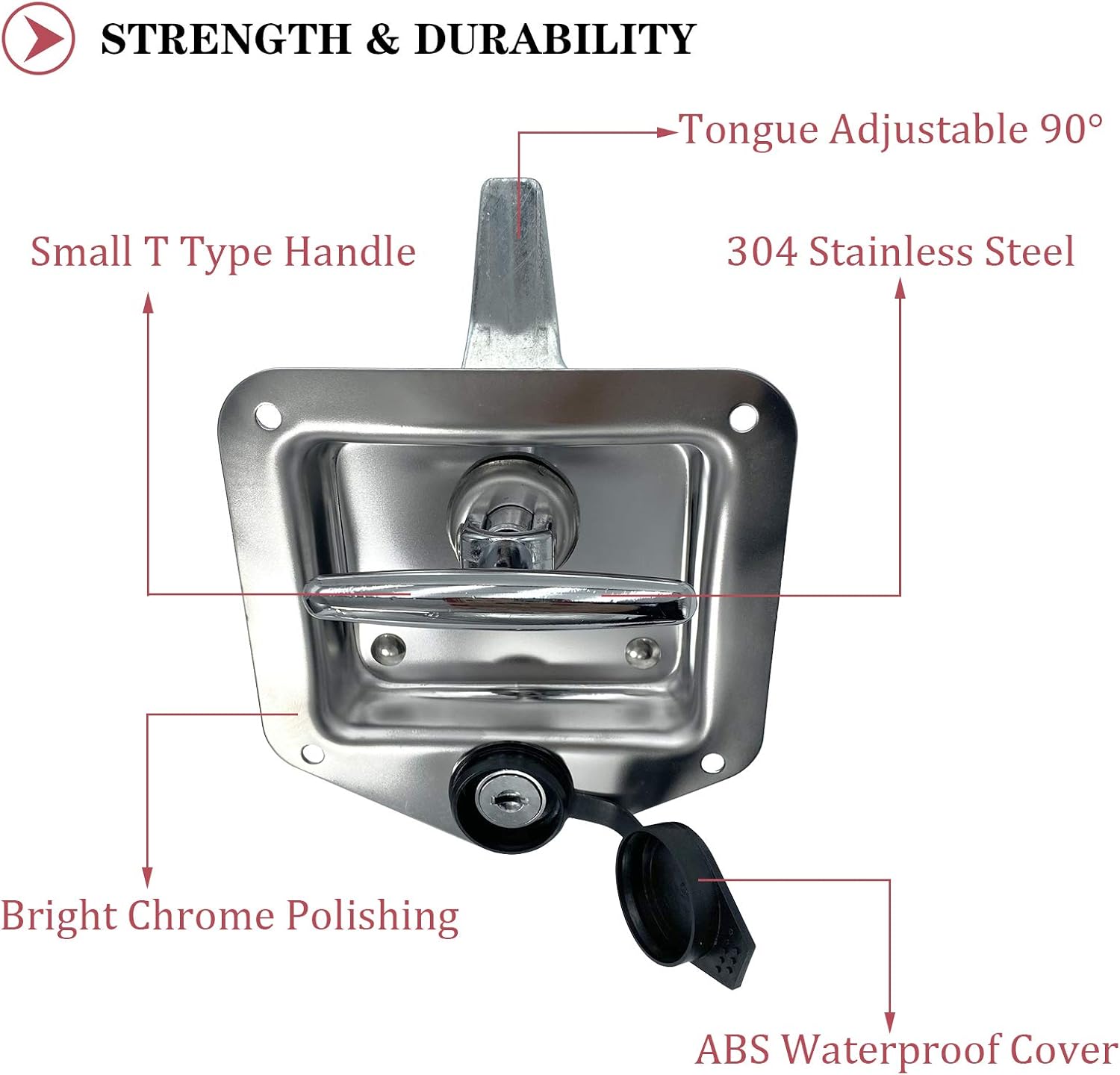 Stainless Steel T Handle Latch with Lock and Gasket Pack of 2 O989
