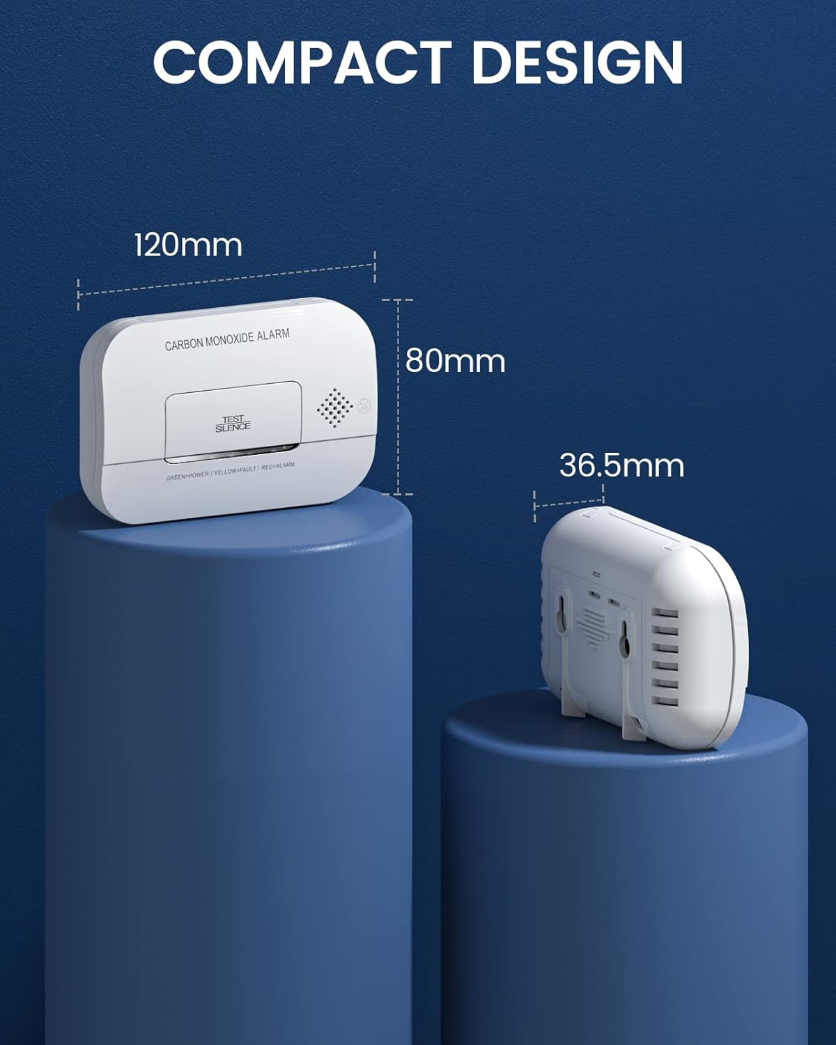 4 Packs Carbon Monoxide Alarm with Test Button Z27270