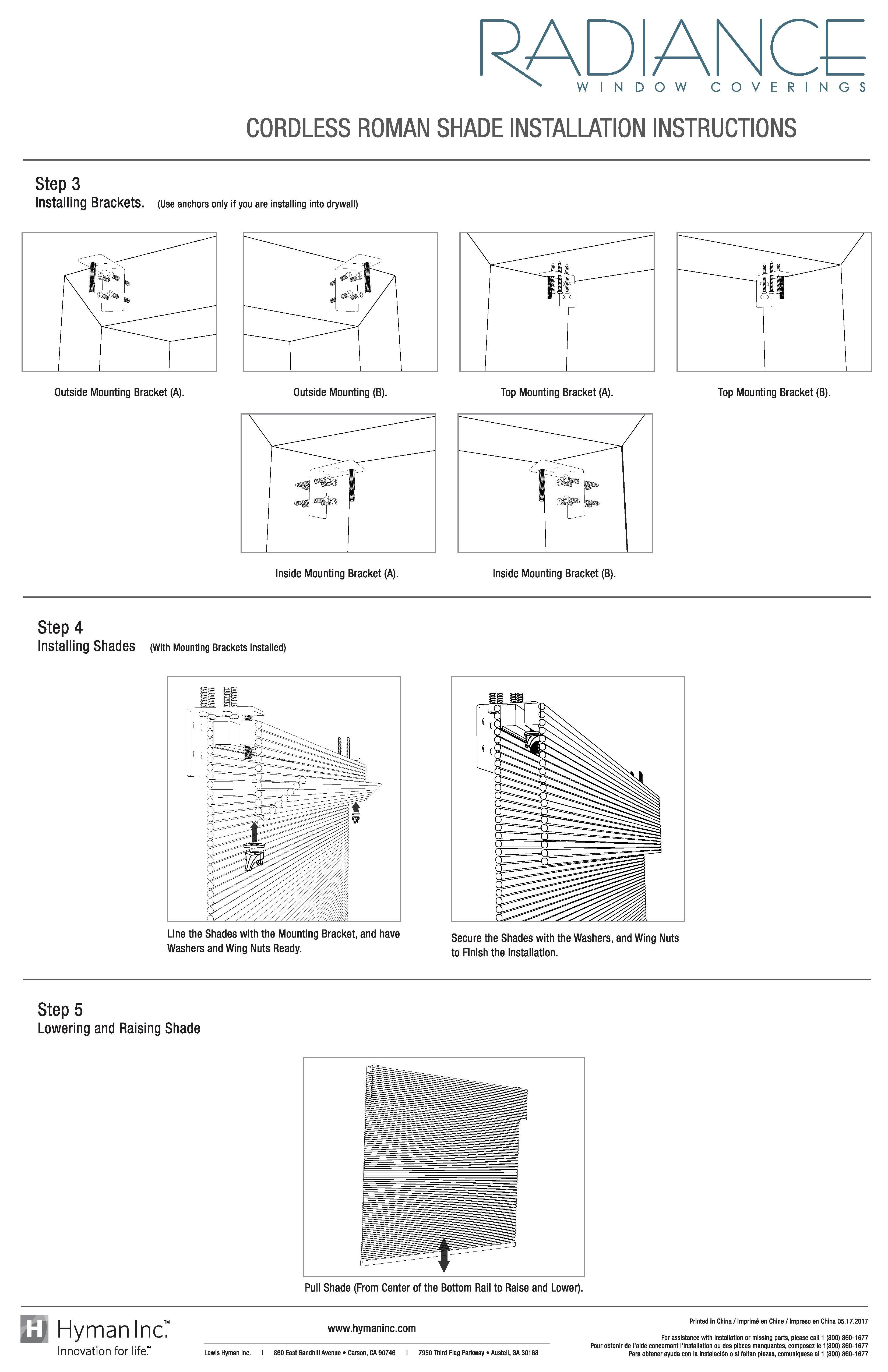 Cordless Roman Shade 41x64 V4738