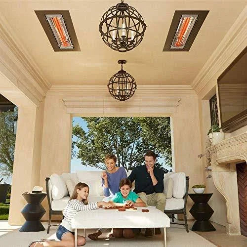 6,000 Watt Dual Element Electric Patio Heater, Stainless Steel F134697