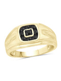 0.25 CTW Black Diamond 14K Gold Plated Silver Ring N831559