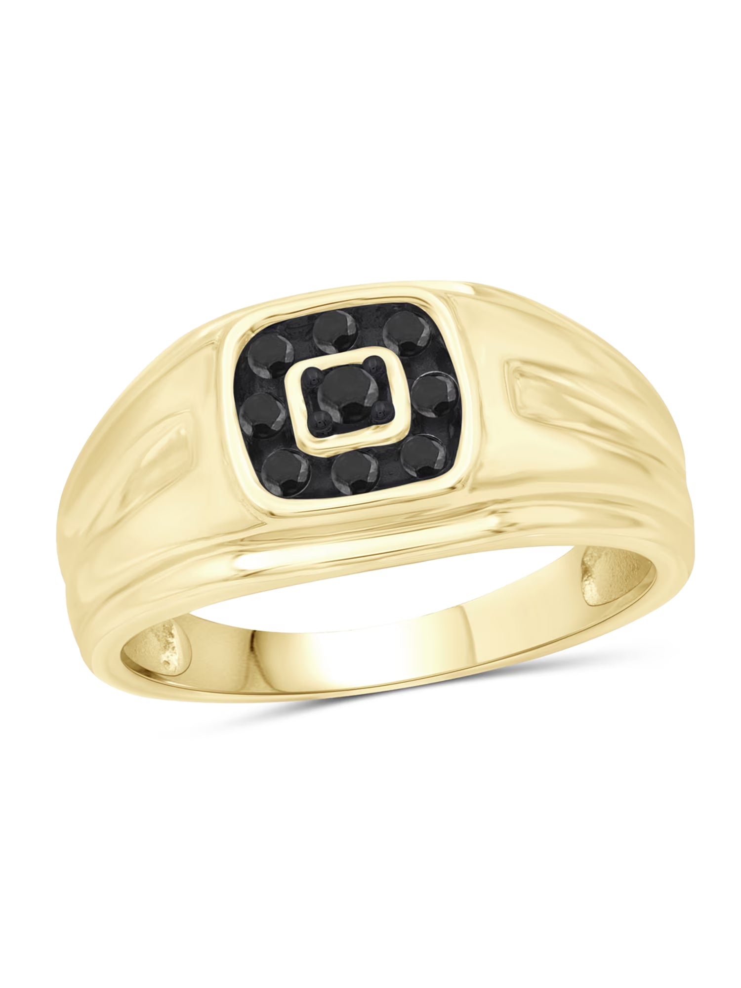 0.25 CTW Black Diamond 14K Gold Plated Silver Ring N831559