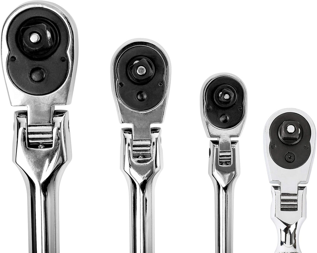 4-Piece 72-Tooth Flex Head Ratchet Set Chrome Vanadium Steel E679361