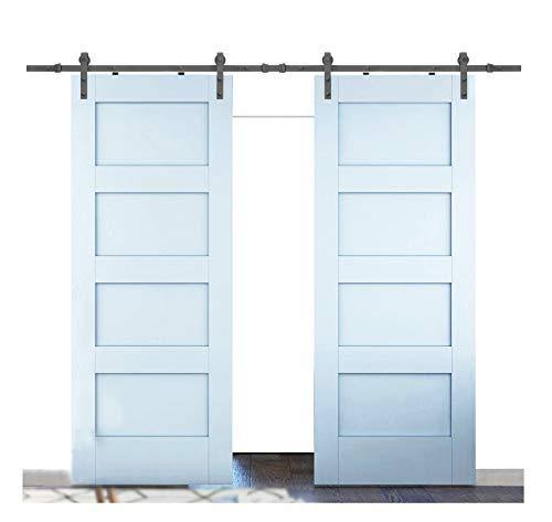 16ft Rustic Black Sliding Barn Door Hardware Kit T30360