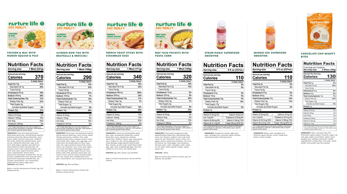 4 Kids Meals with Mac & Cheese, 2 Smoothies & a Snack F27585