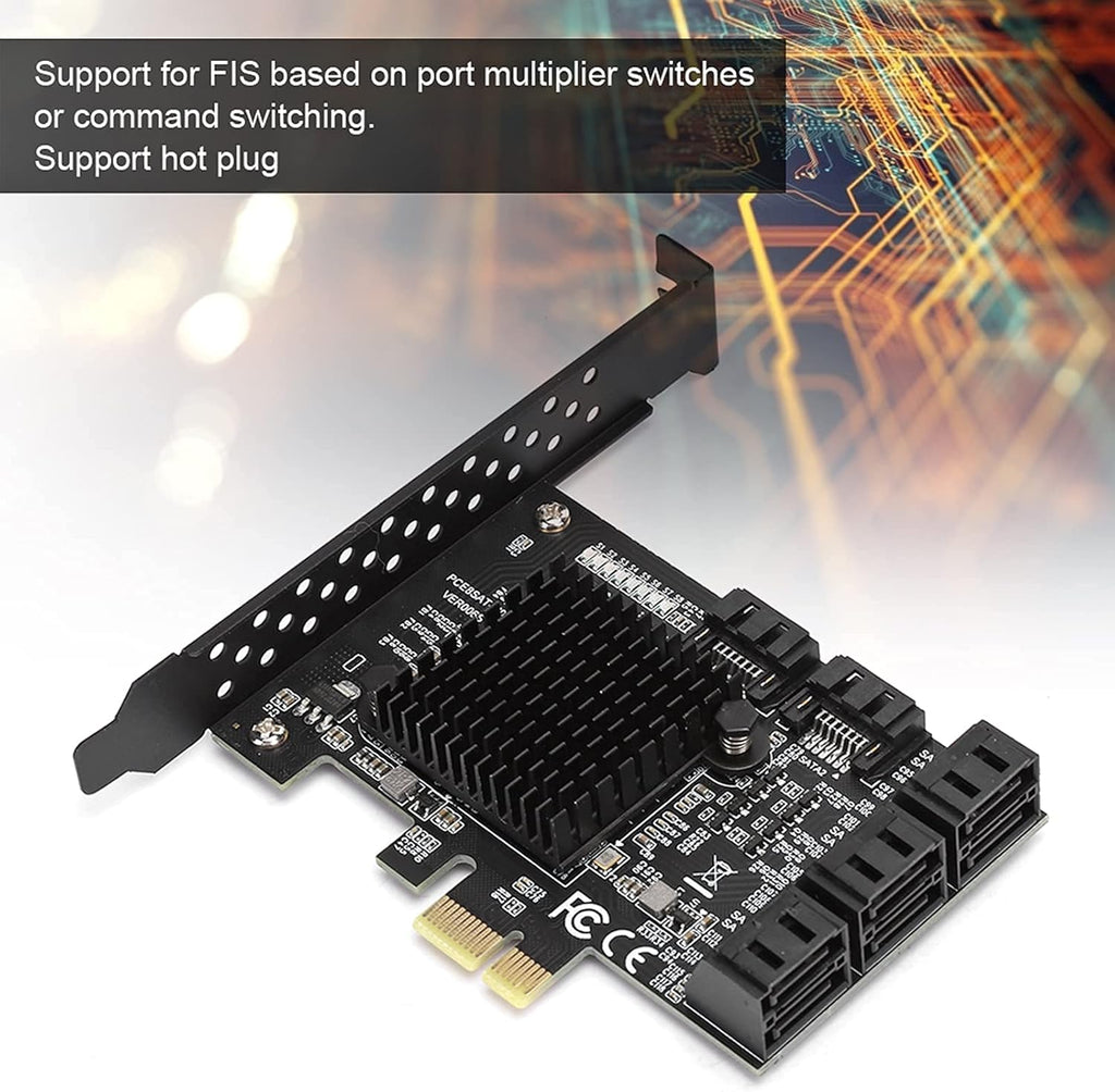 PCI-E to SATA 3.0 8 Ports Adapter Card with Driver Disc Q56412