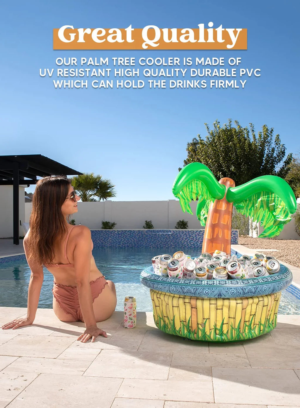 2 Pack Inflatable Palm Tree Cooler, 28" Inflatable Drink Cooler O7579