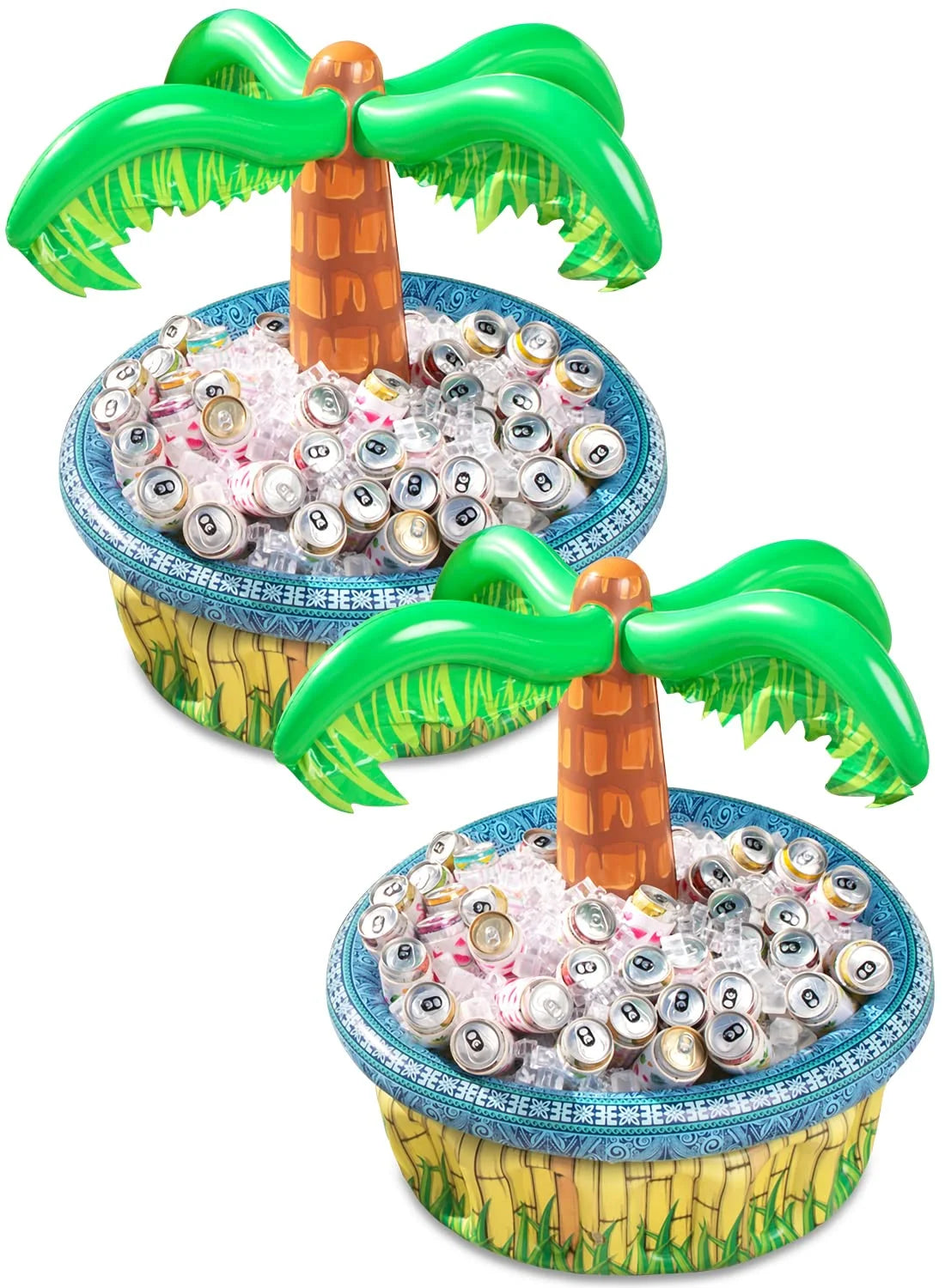 2 Pack Inflatable Palm Tree Cooler, 28" Inflatable Drink Cooler O7579