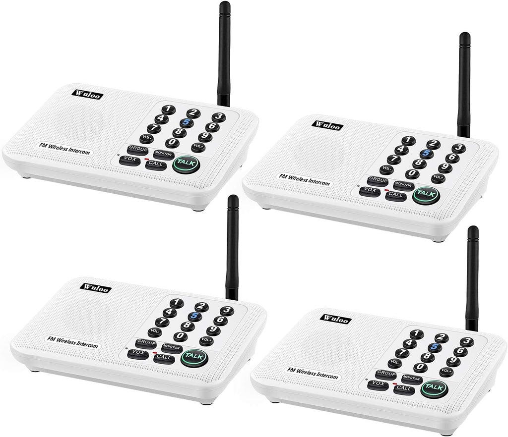 Wireless Intercom System 4 Packs White J1412
