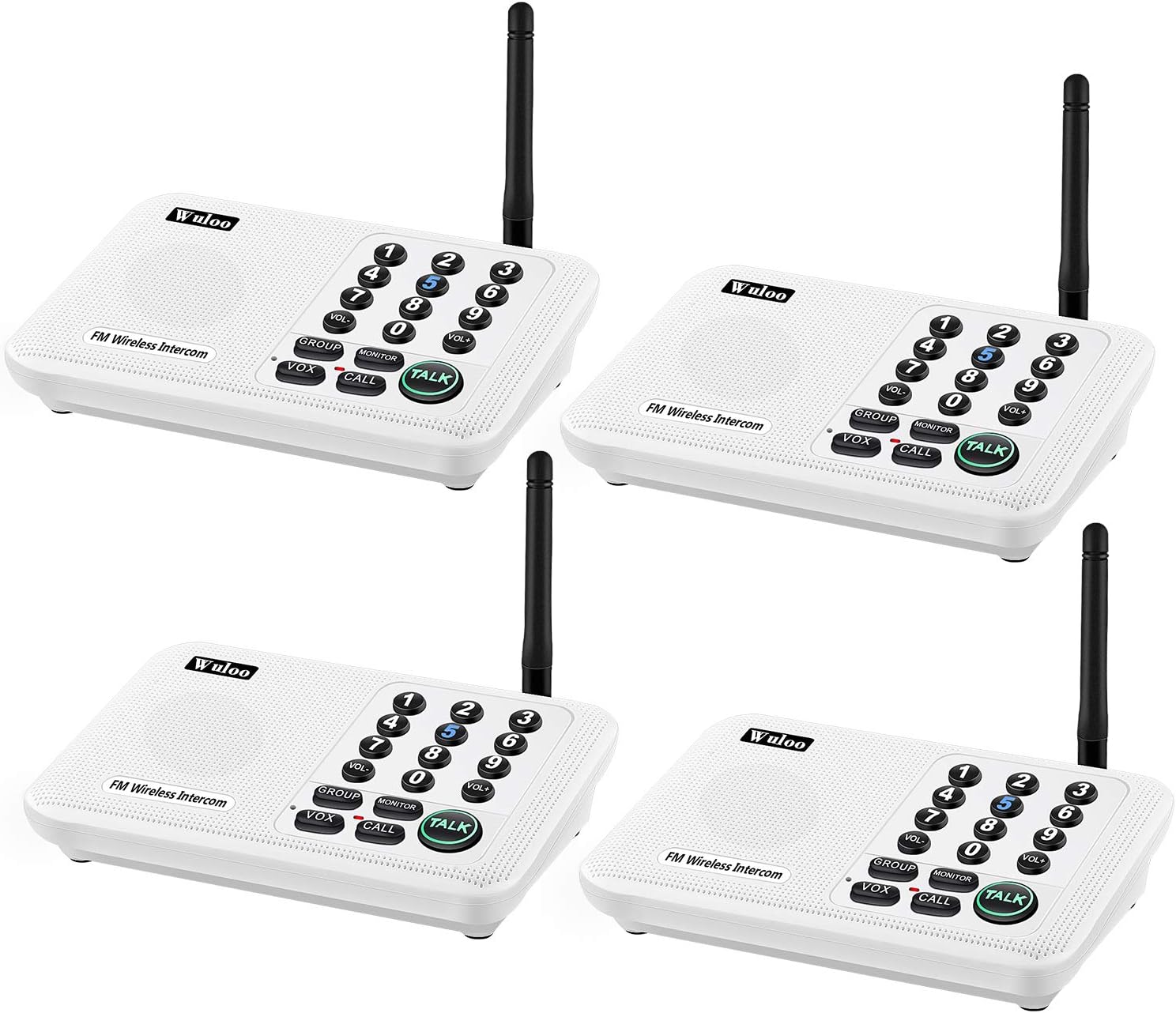 Wireless Intercom System 4 Packs White J1412