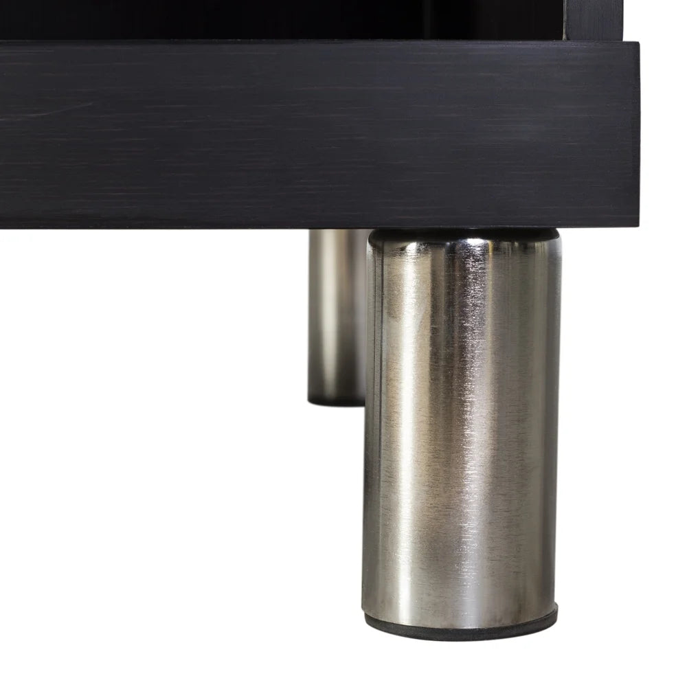 Black Corner Bar with Built-in Wine Rack and Lower Cabinet X956