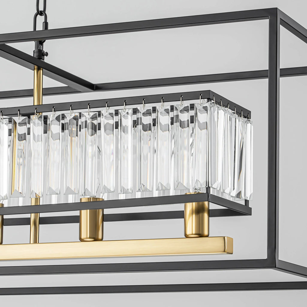 6-Light Rectangular Crystal Chandelier E687445