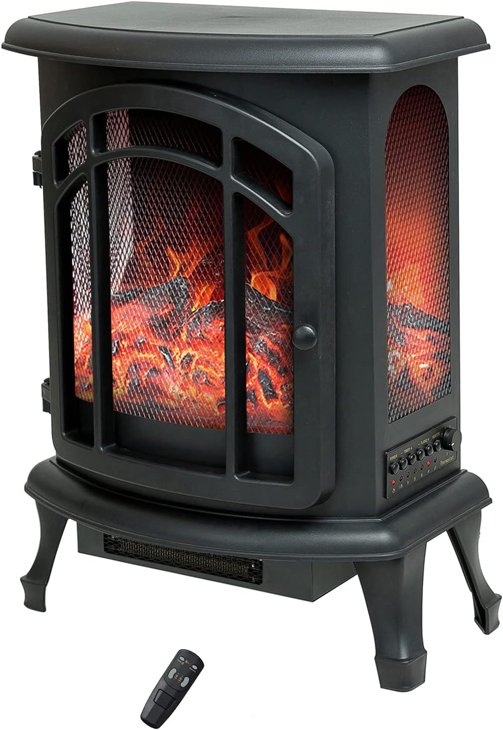 24 inch Portable Electric Wood Stove Fireplace with Flame Effect M333400