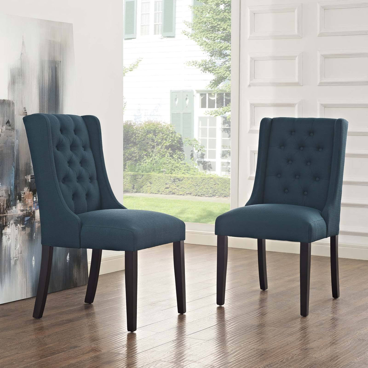 Beige Fabric Dining Chair Set of 2 A873